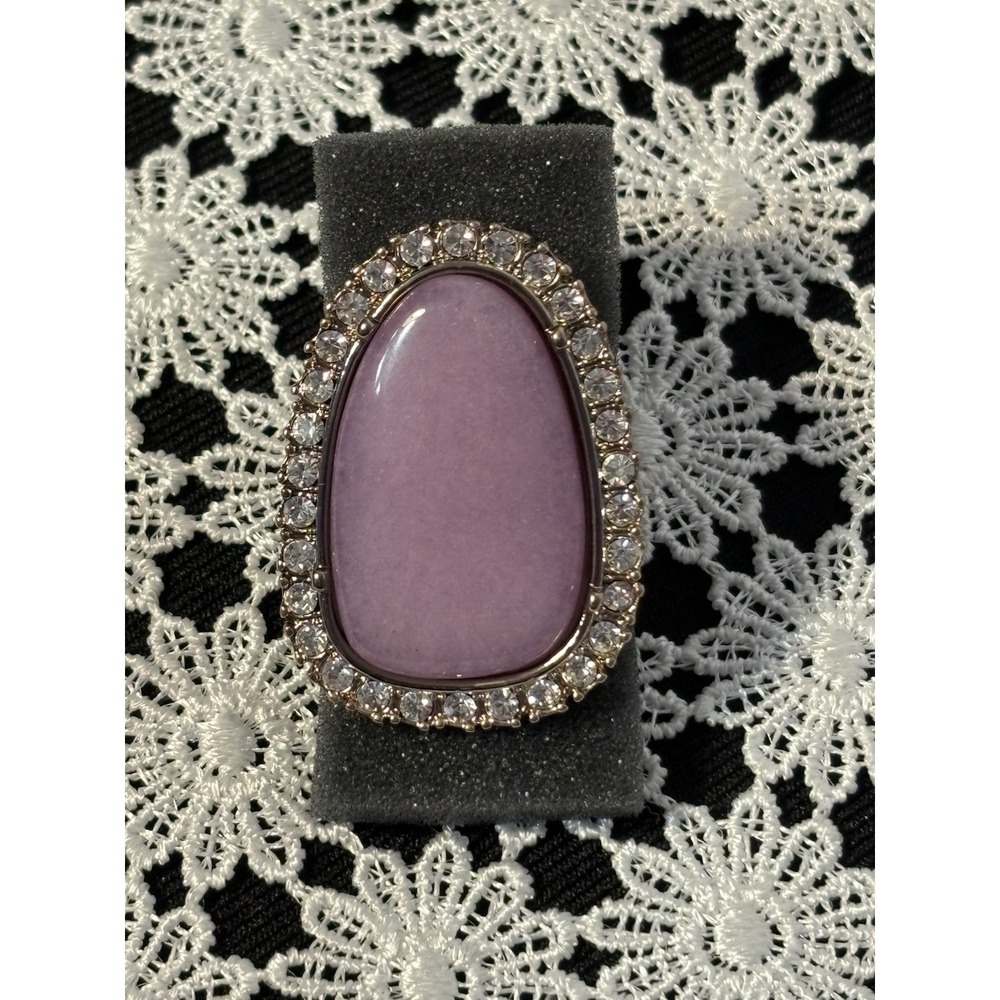 Chico's Large Statement Cocktail Ring Lavender Ja… - image 1